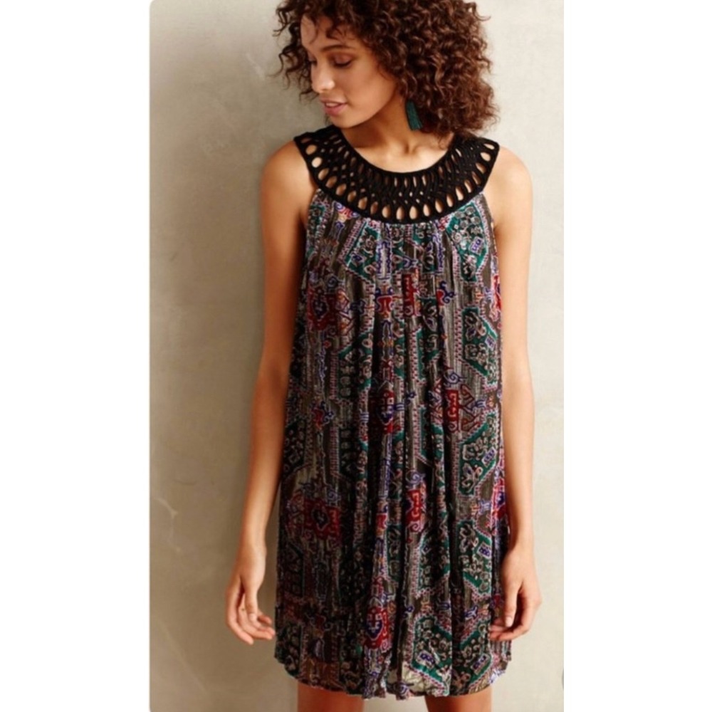 MOULINETTE SOEURS  Linnea Burnout Velvet Shift Dress. Size XS